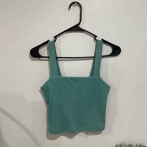 Teal Ribbed American Eagle Top